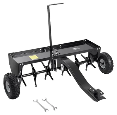 Image de VEVOR Scarificateur 1275x980x885 mm, scarificateur remorque avec crampons, tondeuse autoportée pour jardin, pelouse, ferme