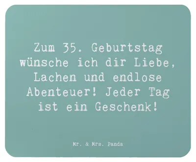 Produktbild von Mr. & Mrs. Panda Mauspad Spruch 35. Geburtstag - Meeresbrise - Geschenk, mousematte, Mouse Pad, Alter, Mousepad, laptop, Happy Birthday, Meilenstein, handgefertigt, pc
