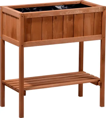 Produktbild von dobar Hochbeet aus Holz mit Ablageboden, Frühbeet Bausatz für Gemüse, Kräuter im Garten und Balkon, 76 x 40 x 80 cm, braun