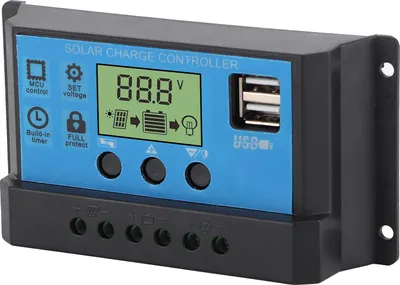 Immagine prodotto di 12V 24V Solar Charge-Discharge Controller PWM LCD Display Dual USB Output Controller per la casa industria Car30A