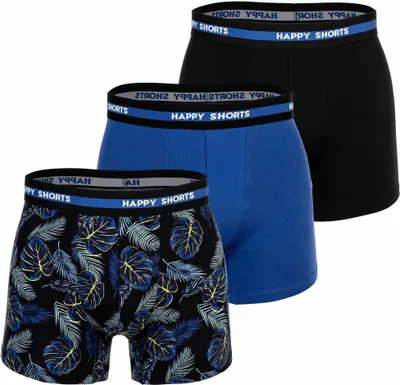 Produktbild von Happy Shorts Herren Boxer Shorts, 3er Pack - Retro Jersey, Logobund Hawaii M
