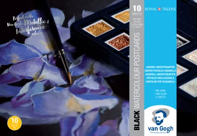 Produktbild von Van Gogh Aquarellpostkarte schwarz, 10,5 x 14,8 cm, 360 g, 10 Blätterer