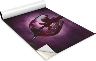 Produktbild von Selbstklebende Möbelfolie - Dekorationsfolie - Tischmöbel - Zuschneidbar - Ein Glas Wein - 100 x 50 cm