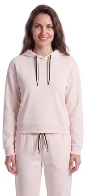 Produktbild von BOSS Damen-Hoodie mit Kapuze, verstellbaren Kordelzügen, geprägtem Logo, normalem Schnitt und weichem Stoff