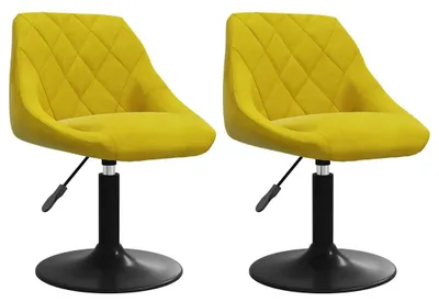 Produktbild von vidaXL Esszimmerstühle 2 Stk. Drehbar Senfgelb Samt