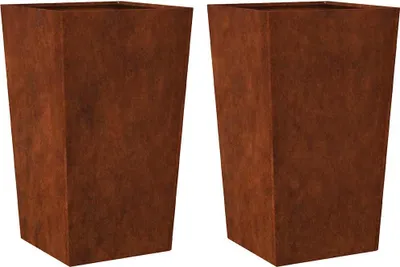 Produktbild von vidaXL Pflanzkübel 2 Stk. 45x45x75 cm Wetterfester Stahl