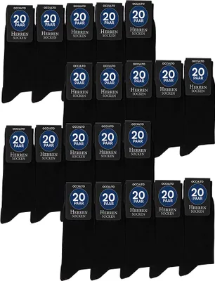Produktbild von Occulto Herren Schwarze Socken 10er, 20er, 30er Pack (Modell: Hermann)
