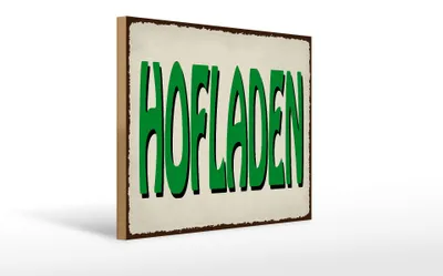 Produktbild von Holzschild Hinweis Hofladen Verkauf, 40 x 30 cm, Holzschilder Bauernhof Landwirt
