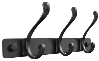 Wandhaken-Set, 6 Haken, rostfreier Stahl, schwarz, 15 kg Belastbarkeit