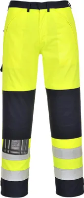 Obrázok produktu pre Portwest FR62 Multinorm nohavice s vysokou viditeľnosťou Yellow/Navy Veľkosť L