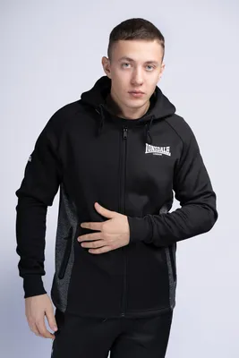 Zdjęcie produktu dla Kurtka męska z kapturem SALTASH Black/Marl Anthracite L Lonsdale