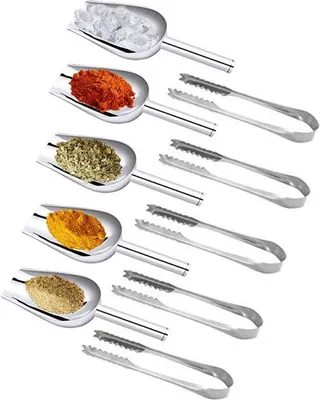 Produktbild von Famanu Eisschaufel-Set 5 Stück Edelstahl - Grill- und Küchentools