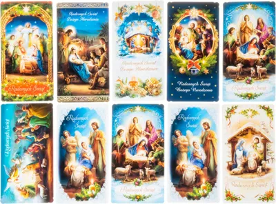 Image de set de 10 cartes de Noël scintillantes avec enveloppes