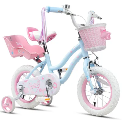 Image de Vélo pour filles, tailles 12/14/16 pouces, avec panier et décorations pour guidon