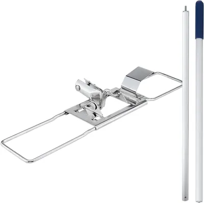 Produktbild von Ha-Ra Bodenexpress 42cm aus Edelstahl mit Aluminium-Stiel I robuster Boden-Wischer zur Reinigung für Böden & Wände I wendiger Wischmop mit