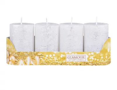 Image de Bougies de l'Avent Nohel Garden rustique métallique d5x8cm 4pcs
