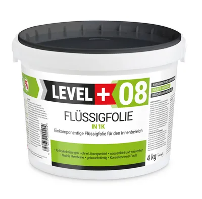 Obrázok produktu pre Tekutá fólia do interiéru, hydroizolácia kúpeľňa kuchyňa sprcha 4Kg, pružná izolácia Level+08