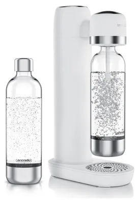 Produktbild von Arendo Wassersprudler, Soda Maker, inkl. 2x 1L PET-Flasche, BPA-frei, fein dosierbar, kompatibel mit 60l CO2-Zylindern, SodaStream Easy/Cool, PET/ABS, weiß