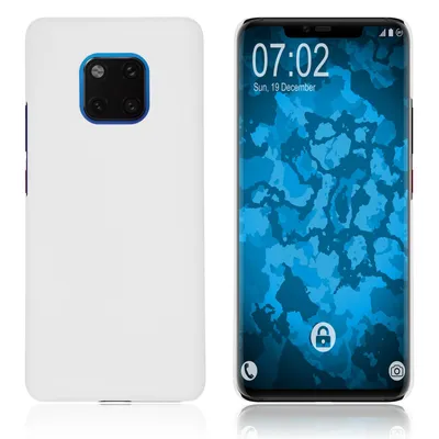 Produktbild von PhoneNatic Case kompatibel mit Huawei Mate 20 Pro - Hülle weiß gummiert Hard-case Cover