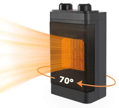 Image de ZMH Radiateur soufflant économe en énergie chauffage électrique 1200W radiateur électrique céramique chauffage électrique silencieux salle de bain oscillation 70° radiateur portable