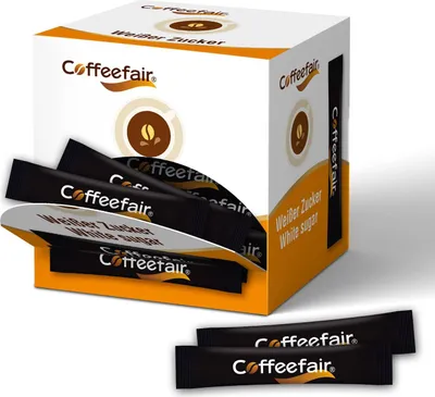 Produktbild von Coffeefair Zuckersticks Schwarz 100 x 3,6g Portions-Zucker Feinzucker