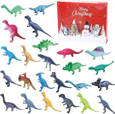 Produktbild von Adventskalender 2023 Kinder Dinosaurier Weihnachtskalender 24 Spielzeug Figuren