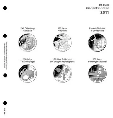 Produktbild von Lindner 1108D11 Vordruckblatt 10 Euro Gedenkmünzen 2011 Deutschland