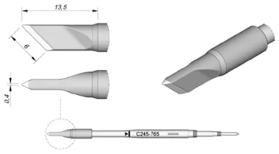 Produktbild von JBC Lötspitze Serie C245 Klingenform, C245765/6,0 x 0,4 mm, gerade C245765