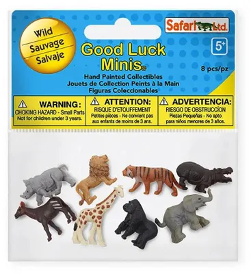 Immagine prodotto di Minifigure Good Luck Animali selvatici 2 cm in gomma, 8 pezzi