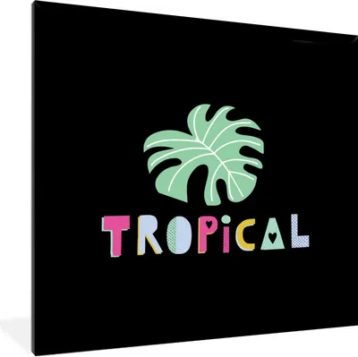 Produktbild von MuchoWow® Gerahmtes Poster Sommer - Tropisch - Blatt 40x40 cm - Poster mit Schwarzem Bilderrahmen Wandposter Rahmen Foto Bilder - Mit Rahmen - Wanddekoration Schlafzimmer