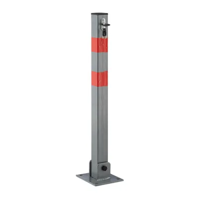 Obrázok produktu pre 4 ks rohových zábran, sklopná zábrana na parkovisko, s výstražnými pruhmi, 3 kľúče, VxŠxH: 65 x 15 x 13 cm, antracitovo-červená