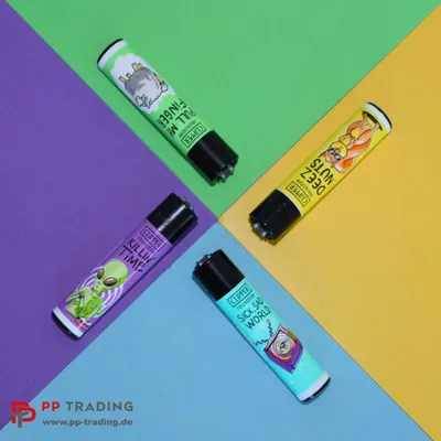 Produktbild von Clipper Feuerzeuge 4er Set: Mix Slogan #4