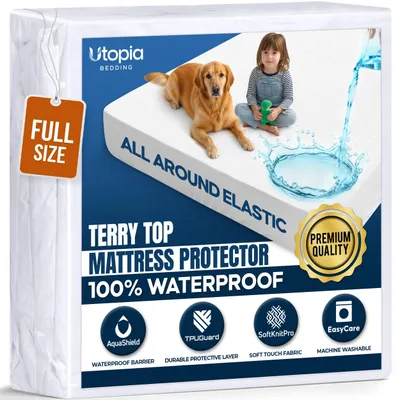 Productafbeelding van Utopia Bedding matrasbeschermer, 137 x 191 x 38 cm, waterdicht, gecertificeerd volgens