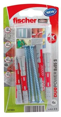 Immagine prodotto di Tasselli e viti FISCHER Duopower, Diam.8 x L.65 mm