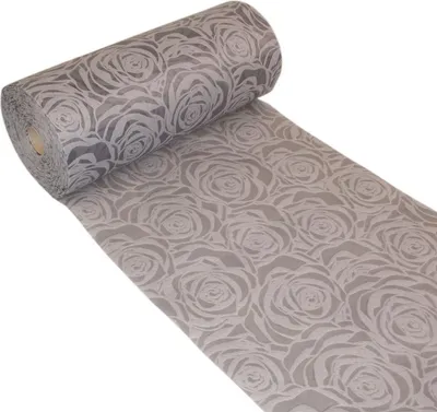 Produktbild von Dekoflor® Tischläufer Rosenmuster - grau - 300mm - 25m - 56-300-25-32