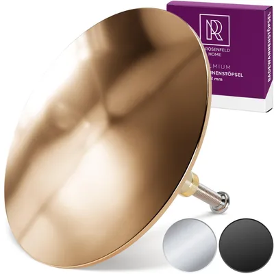 Produktbild von M. ROSENFELD HOME Gold Badewannenstöpsel Ø 72 - Gold Stöpsel Badewanne Gold aus Messing mit Doppel Dichtung - Rostfrei Badewannen Stöpsel Verschluss