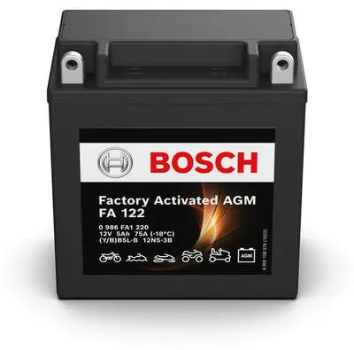Obrázok produktu pre Štartovacia batéria BOSCH 12 V, 5 Ah, 75 A/EN pre motocykle
