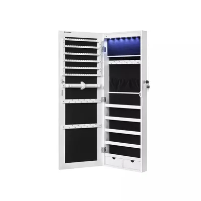 Produktbild von In And OutdoorMatch Spiegelschrank Aysha Aglae - Mit Schloss - LED-Innenbeleuchtung - Schmuckschrank aufhängbar - Schmuckschrankspiegel - Schmuckkästchen - 37 x 9,3 x 108 cm