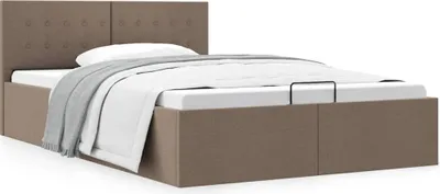 Produktbild von Maison Exclusive - Stauraumbett Hydraulisch Taupe Stoff 120×200 cm