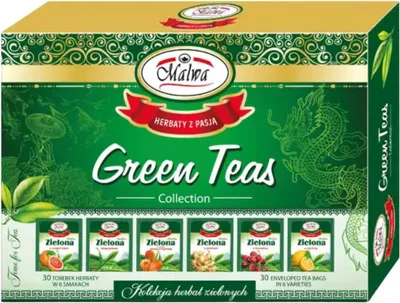 Obrázek produktu pro Herbata zielona Zestaw 6 Różnych Smaków Malwa Celebration 60 g