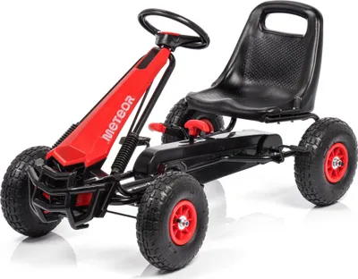 Produktbild von Gokart mit Rückwärtsgang, Tretauto mit verstellbarem Sitz, Handbremse, Tretfahrzeug Meteor GM/205 rot