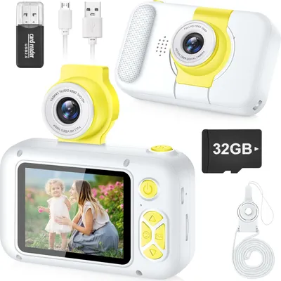 Produktbild von Jahre alte Mädchen/Jungen, Digitalkamera Kinder, Weihnachten Geburtstagsgeschenke für Kinder, Video-Selfie-Kamera Kinder mit 32GB TF-Karte