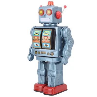 Obrázok produktu pre Kovová plechová hračka robota, retro kovová plechová hračka robota, kovový plechový elektrický robot, kovová plechová hračka robota figúrky modelu, rotujúci robot plechová hračka, retro rotujúci robot plechová hračka, kolekcia pre dospelých
