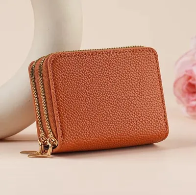 Produktbild von Go Go Gadget – Geldbörse – Doppelter Reißverschluss – Kartenhalter – Bargeld – 11,5 x 8,5 x 4 cm – 1 Stück – Braun