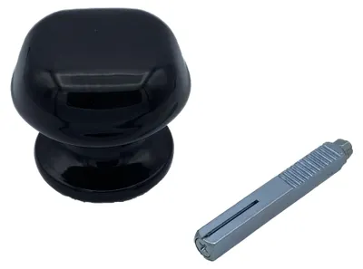 Imagen del producto de Pomo de puerta de 60 mm de diámetro, fabricado en aluminio, color  RAL 9005