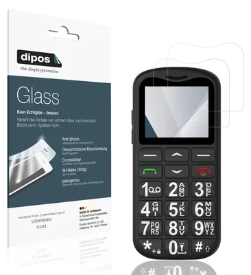 Produktbild von 2x Schutzfolie für USHINING G181 - Anti-Shock 9H Folie dipos Glass Kunststoffglas