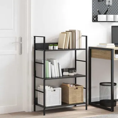 Produktbild von VidaXL 288218, Schwarz, 3 Regale, Stahl, Holz, 15 kg, 45 kg