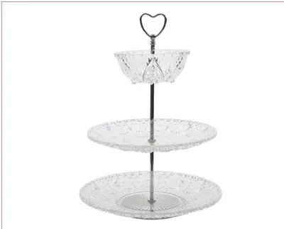 Produktbild von Etagere Glas Tortenplatte Servierplatte Ø25 H37,5 cm