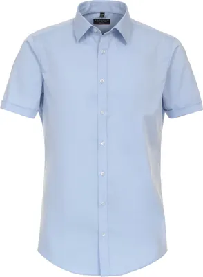 Produktbild von REDMOND Herren Businesshemd Kurzarm Kent Slim-Fit Popeline Hellblau L