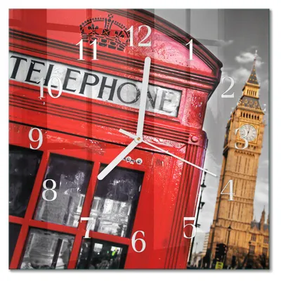 Produktbild von Tulup Glasuhr Wanduhr Küchenuhr Echt-Glas 30x30 cm Modern Dekorativ Geräuschlos Weiße Zeiger - London